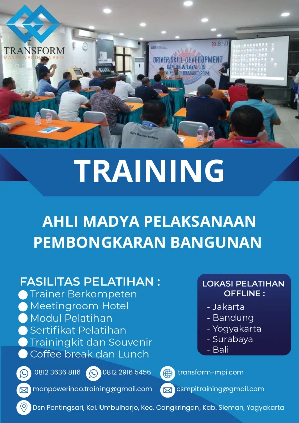 TRAINING AHLI MADYA PELAKSANAAN PEMBONGKARAN BANGUNAN