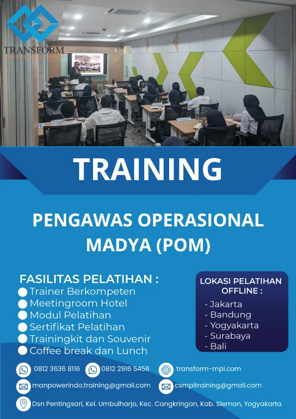 TRAINING SERTIFIKASI PENGAWAS OPERASIONAL MADYA (POM)