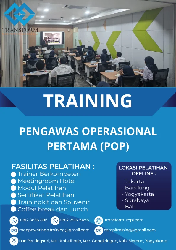 TRAINING SERTIFIKASI PENGAWAS OPERASIONAL PERTAMA (POP)