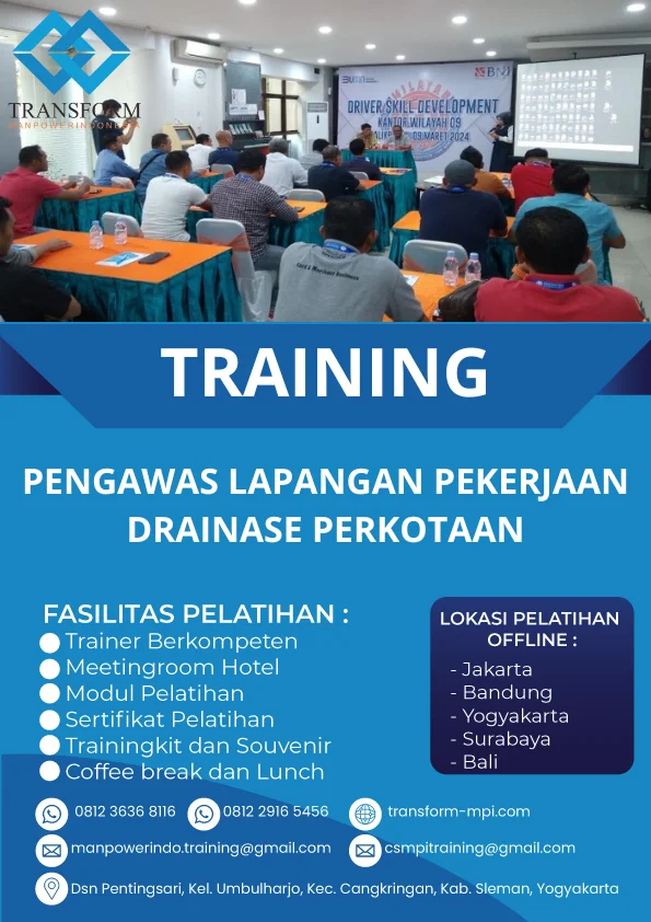 TRAINING PENGAWAS LAPANGAN PEKERJAAN DRAINASE PERKOTAAN