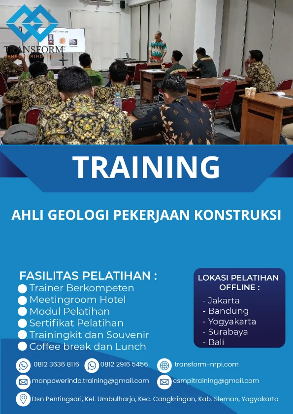 TRAINING AHLI GEOLOGI PEKERJAAN KONSTRUKSI