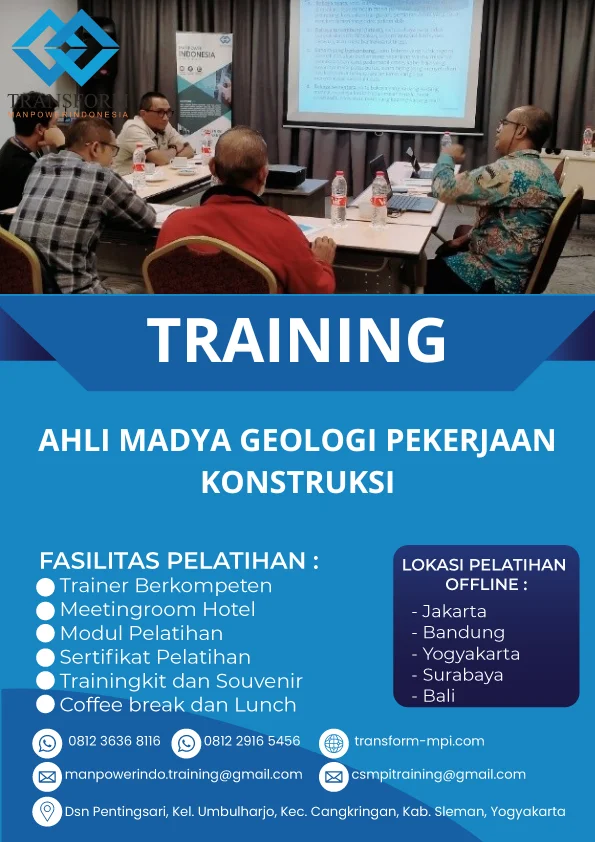 TRAINING AHLI MADYA GEOLOGI PEKERJAAN KONSTRUKSI