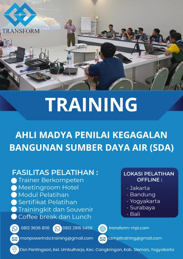 TRAINING AHLI MADYA PENILAI KEGAGALAN BANGUNAN SUMBER DAYA AIR (SDA)
