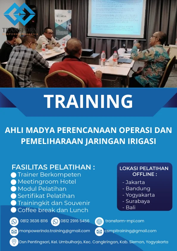 TRAINING AHLI MADYA PERENCANAAN OPERASI DAN PEMELIHARAAN JARINGAN IRIGASI