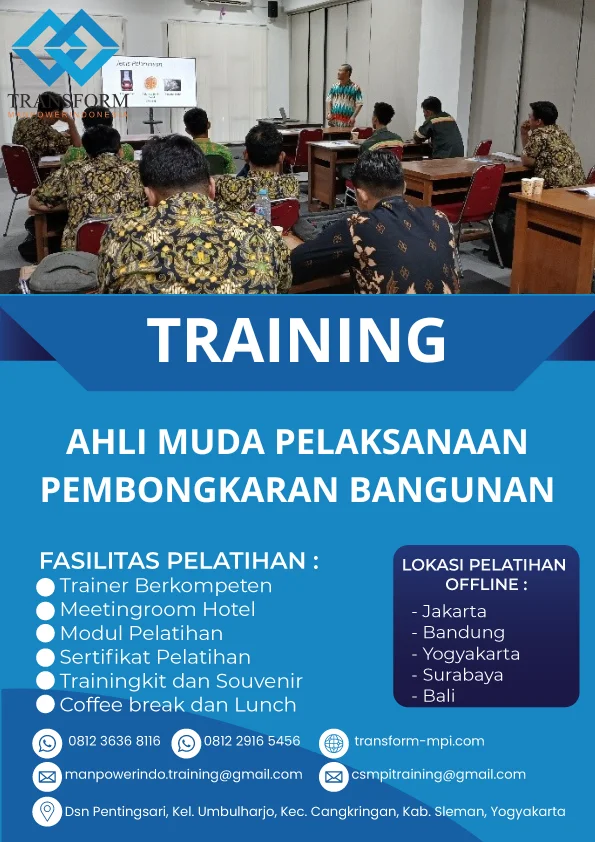 TRAINING AHLI MUDA PELAKSANAAN PEMBONGKARAN BANGUNAN