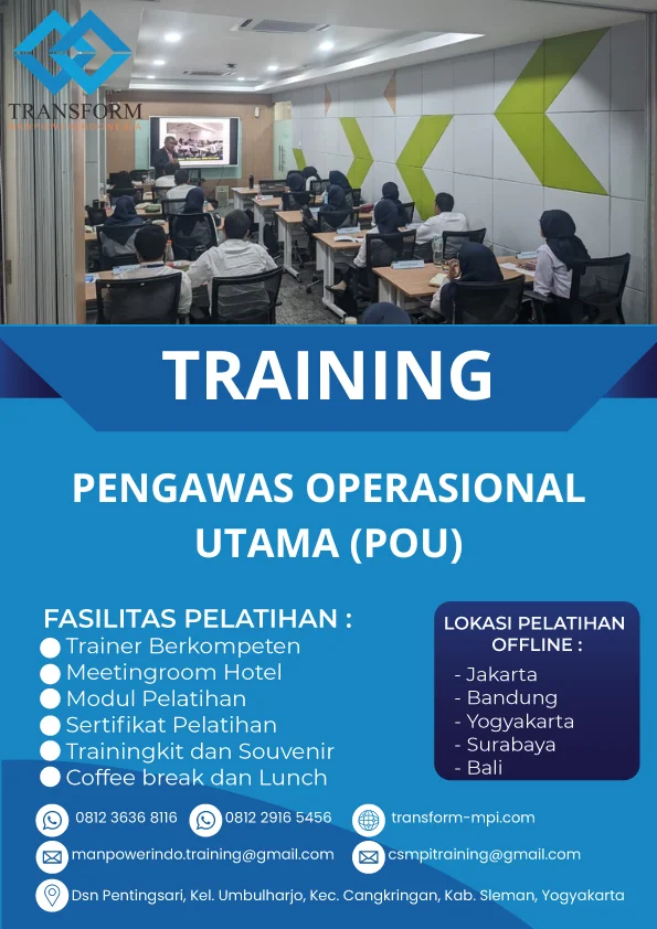 TRAINING SERTIFIKASI PENGAWAS OPERASIONAL UTAMA (POU)