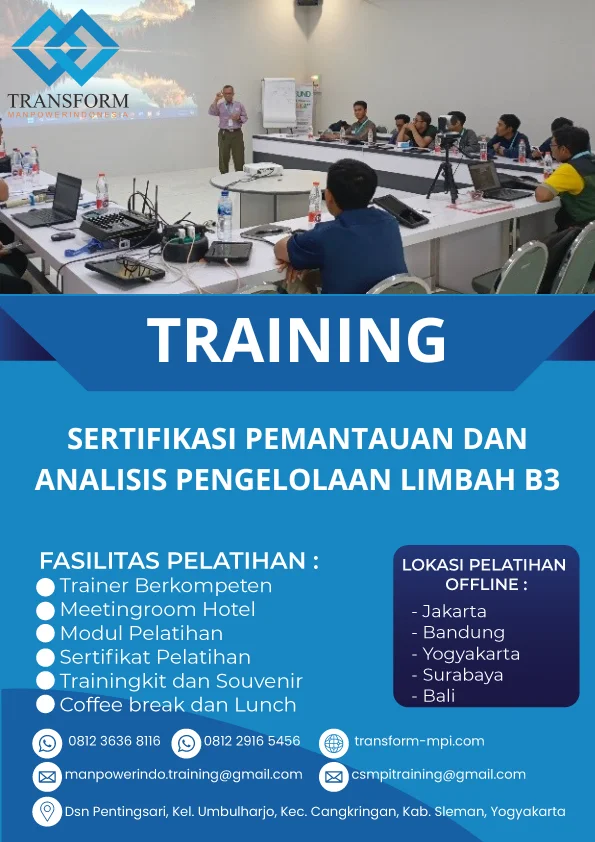 TRAINING SERTIFIKASI PEMANTAUAN DAN ANALISIS PENGELOLAAN LIMBAH B3