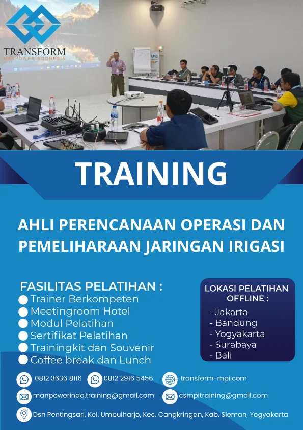 TRAINING AHLI PERENCANAAN OPERASI DAN PEMELIHARAAN JARINGAN IRIGASI