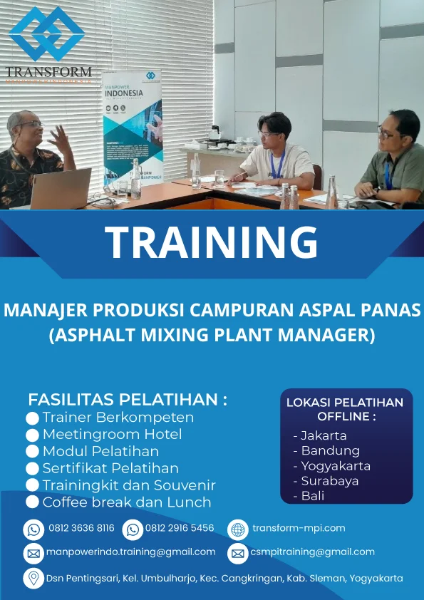 TRAINING MANAJER PRODUKSI CAMPURAN ASPAL PANAS (ASPHALT MIXING PLANT MANAGER)