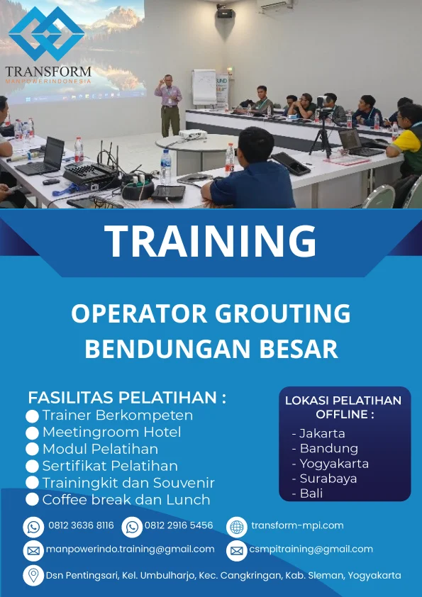 TRAINING OPERATOR GROUTING BENDUNGAN BESAR