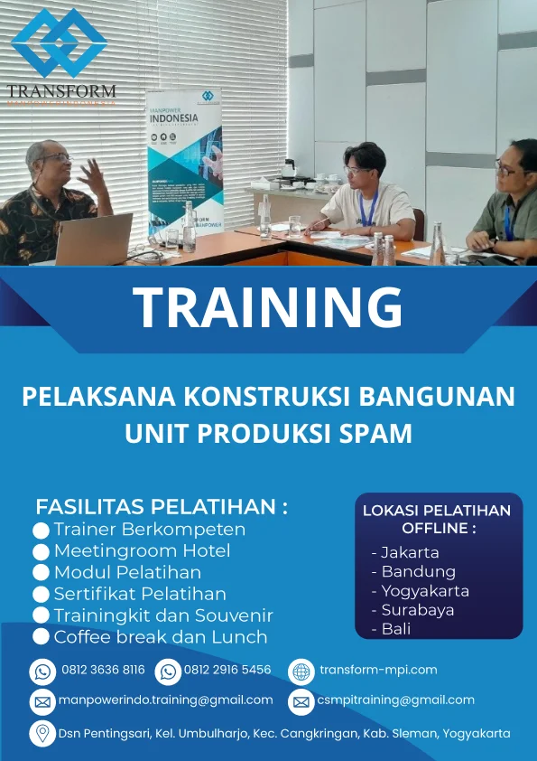 TRAINING PELAKSANA KONSTRUKSI BANGUNAN UNIT PRODUKSI SPAM