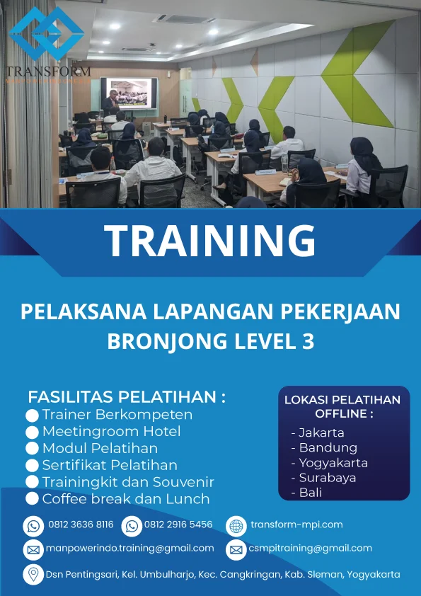 TRAINING PELAKSANA LAPANGAN PEKERJAAN BRONJONG LEVEL 3