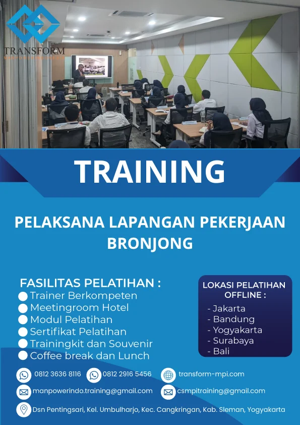 TRAINING PELAKSANA LAPANGAN PEKERJAAN BRONJONG