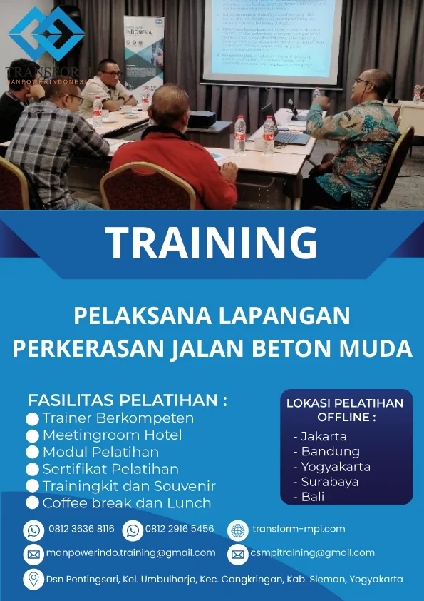 TRAINING PELAKSANA LAPANGAN PERKERASAN JALAN BETON MUDA