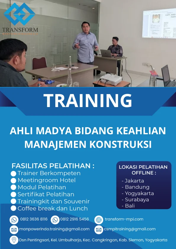 TRAINING AHLI MADYA BIDANG KEAHLIAN MANAJEMEN KONSTRUKSI