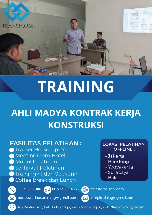 TRAINING AHLI MADYA KONTRAK KERJA KONSTRUKSI