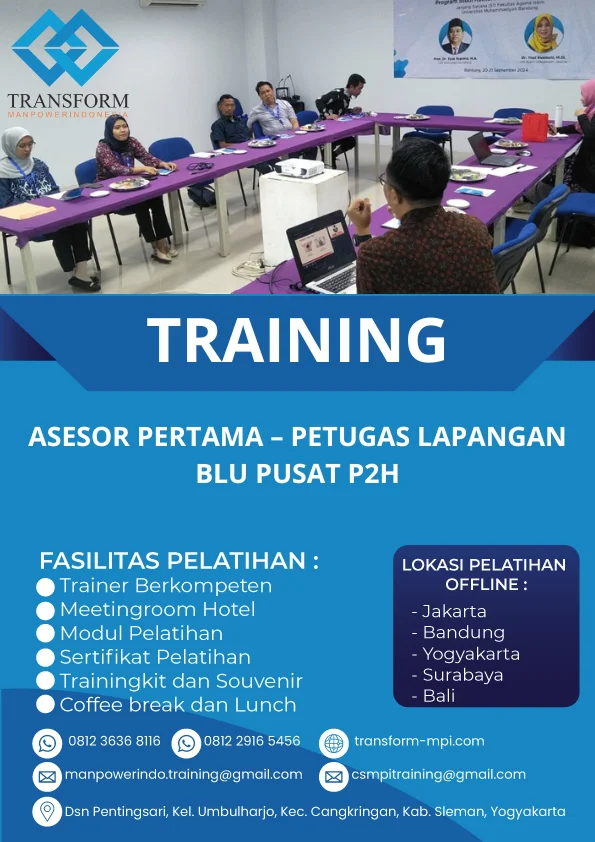 TRAINING ASESOR PERTAMA - PETUGAS LAPANGAN BLU PUSAT P2H