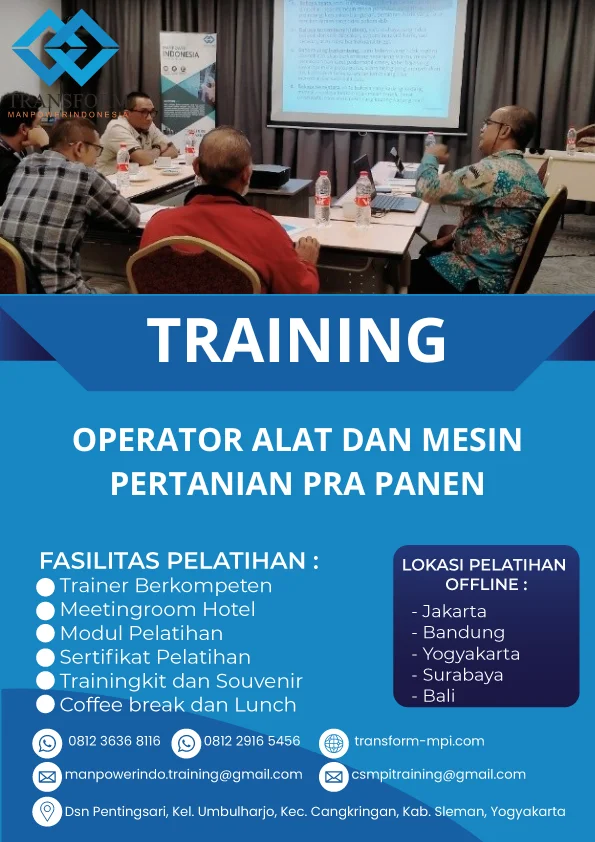 TRAINING OPERATOR ALAT DAN MESIN PERTANIAN PRA PANEN