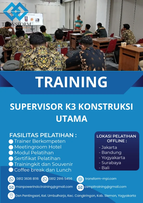TRAINING SUPERVISOR K3 KONSTRUKSI UTAMA