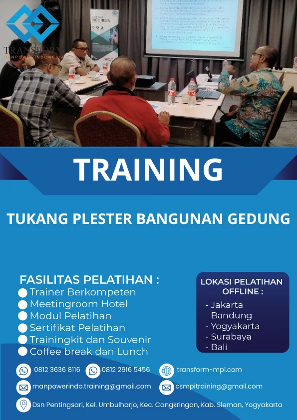 TRAINING TUKANG PLESTER BANGUNAN GEDUNG