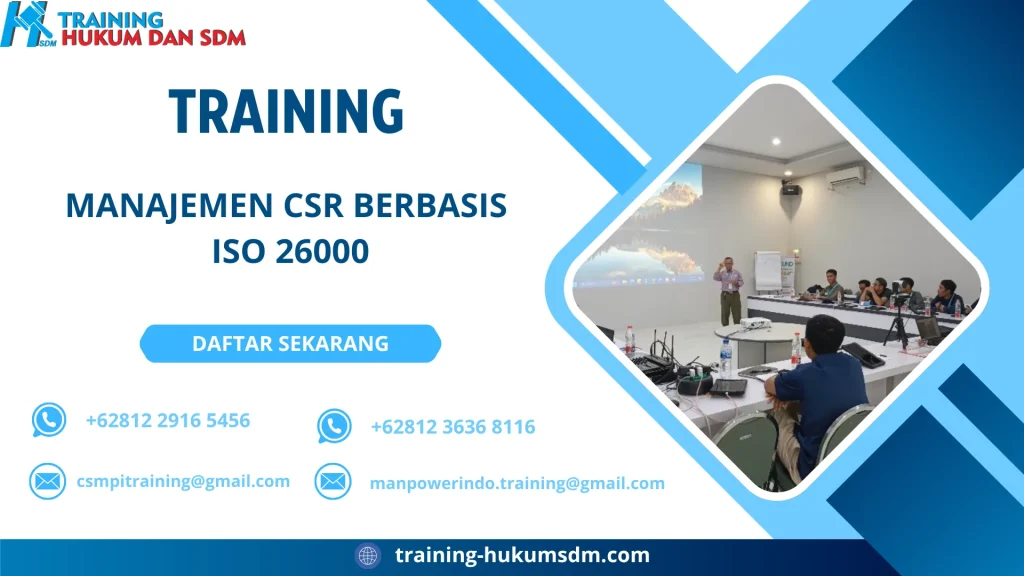TRAINING MANAJEMEN CSR BERBASIS ISO 26000