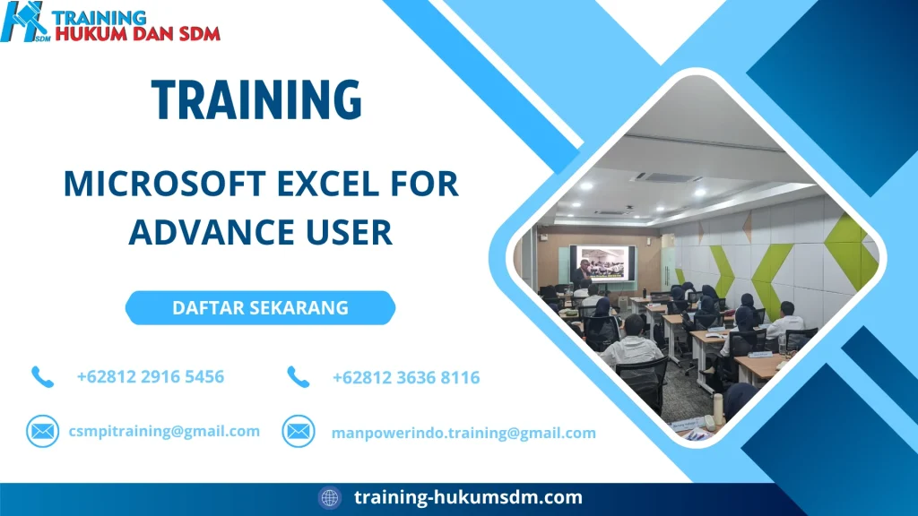 TRAINING MICROSOFT EXCEL FOR ADVANCE USER