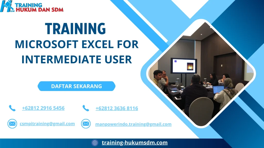 TRAINING MICROSOFT EXCEL FOR INTERMEDIATE USER