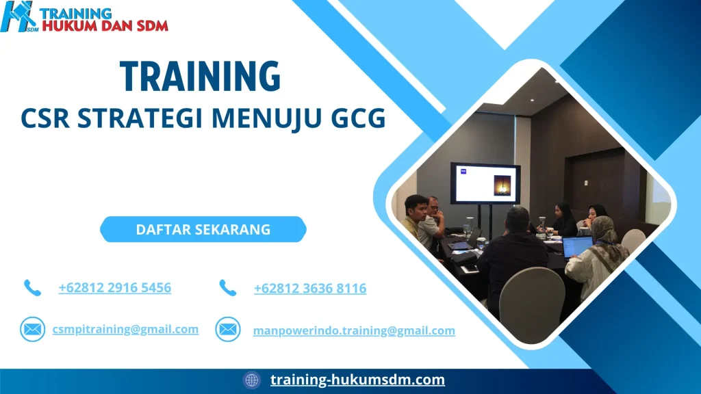 TRAINING CSR STRATEGI MENUJU GCG