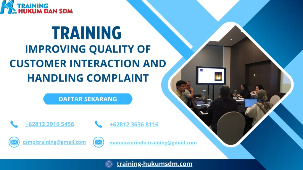 TRAINING IMPROVING QUALITY OF CUSTOMER INTERACTION AND HANDLING COMPLAINT